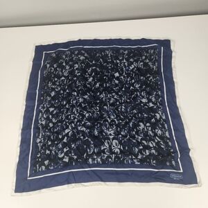 Coach Signature Silk Square Scarf Blue Black